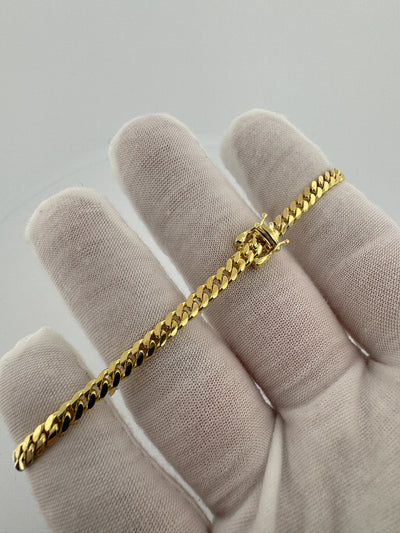 8" 14k Yellow Gold Cuban Link Bracelet 4mm 10.7g