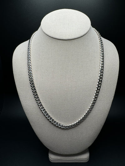22" 14k White Gold Cuban Link Chain 7mm 84.2g