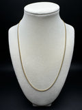 20" 14k Yellow Gold Cuban Link Chain 2mm 7.4g