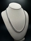 22" 14k White Gold Cuban Link Chain 7mm 84.2g