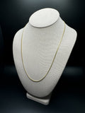 22" 14k Yellow Gold Cuban Link Chain 2mm 8.25g
