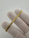 7" 14k Yellow Gold Cuban Link Bracelet 4mm 8.9g