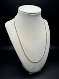 20" 14k Yellow Gold Cuban Link Chain 2mm 7.4g