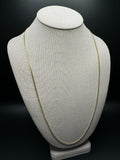 26" 14k Yellow Gold Cuban Link Chain 2mm 9.53g