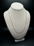 22" 14k Yellow Gold Cuban Link Chain 2mm 8.11g