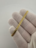 7" 14k Yellow Gold Cuban Link Bracelet 4mm 8.9g