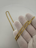 26" 14k Yellow Gold Cuban Link Chain 3mm 19.26g
