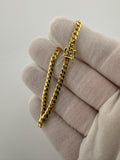 7" 14k Yellow Gold Cuban Link Bracelet 4mm 8.9g