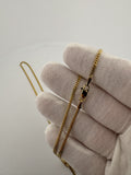 26" 14k Yellow Gold Cuban Link Chain 2mm 9.53g