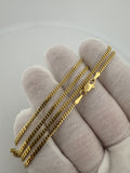 24" 14k Yellow Gold Cuban Link Chain 2mm 8.6g