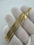 26" 14k Yellow Gold Cuban Link Chain 2mm 9.53g