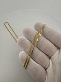 22" 14k Yellow Gold Cuban Link Chain 2mm 8.11g