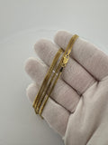 26" 14k Yellow Gold Cuban Link Chain 2mm 9.53g