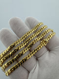 22" 14k Yellow Gold Cuban Link Chain 5mm 44.0g