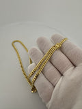18" 14k Yellow Gold Cuban Link Chain 4mm 22.65g