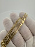 22" 14k Yellow Gold Cuban Link Chain 2mm 8.11g