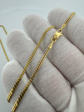 24" 14k Yellow Gold Cuban Link Chain 2mm 8.6g
