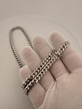 22" 14k White Gold Cuban Link Chain 7mm 84.2g
