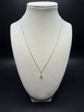 16-18" Adj Silver Cable – 1/2ct Pear Shape VS/VVS Lab Diamond Solitaire Pendant 1.6g