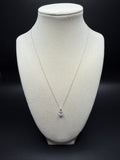 18" 14k White Gold Chain & 1ct E-F VS/VVS Lab Diamond Solitaire Pendant 1.1g