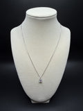 16-18" Adj Silver Cable – 1ct Round VS/VVS Lab Diamond Solitaire Pendant 1.6g