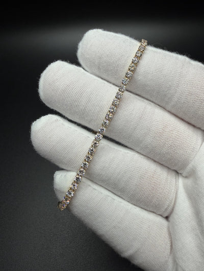 7" 14k Yellow Gold 4.5ctw VS/VVS Lab Diamond Tennis Bracelet 2.8mm 3.9g