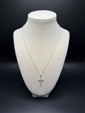 16-18" Adj Silver Cable – 1" 3/4ctw VS/VVS Lab Diamond Cross Pendant 3.3g