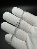 7.25" Silver 3.5ctw Princess Cut VS/VVS Lab Diamond Tennis Bracelet 2.7mm 6.2g