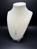 16-18" Adj Silver Cable – 1" 3/4ctw VS/VVS Lab Diamond Cross Pendant 3.3g