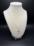 16-18" Adj Silver Cable – 1" 3/4ctw VS/VVS Lab Diamond Cross Pendant 3.3g