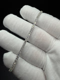 7.25" Silver 3.5ctw Princess Cut VS/VVS Lab Diamond Tennis Bracelet 2.7mm 6.2g