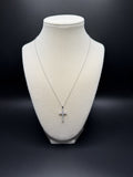 16-18" Adj Silver Cable – 1" 3/4ctw VS/VVS Lab Diamond Cross Pendant 3.3g