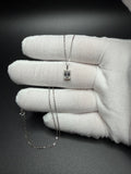 16-18" Adj Silver Cable – 1ct Emerald Shape VS/VVS Lab Diamond Solitaire Pendant 1.6g