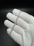 7.25" Silver 3.5ctw Princess Cut VS/VVS Lab Diamond Tennis Bracelet 2.7mm 6.2g