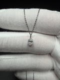 16-18" Adj Silver Cable – 1/2ct Oval Shape VS/VVS Lab Diamond Solitaire Pendant 1.6g