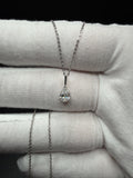 16-18" Adj Silver Cable – 1/2ct Pear Shape VS/VVS Lab Diamond Solitaire Pendant 1.6g