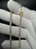 21" Gold over Silver 20ctw VS/VVS Lab Diamond Tennis Chain 3.5mm 22.0g