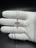 16-18" Adj Silver Cable – 1" 3/4ctw VS/VVS Lab Diamond Cross Pendant 3.3g