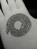 21" Silver 20ctw VS/VVS Lab Diamond Tennis Chain 3.5mm 22.0g