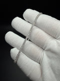 7.25" Silver 3.5ctw Princess Cut VS/VVS Lab Diamond Tennis Bracelet 2.7mm 6.2g