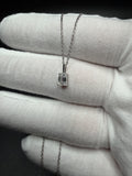 16-18" Adj Silver Cable – 1/2ct Emerald Shape VS/VVS Lab Diamond Solitaire Pendant 1.6g