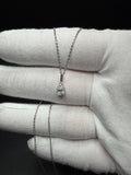 16-18" Adj Silver Cable – 1/2ct Pear Shape VS/VVS Lab Diamond Solitaire Pendant 1.6g