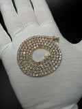 21" Gold over Silver 20ctw VS/VVS Lab Diamond Tennis Chain 3.5mm 22.0g