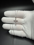 16-18" Adj Silver Cable – 1" 3/4ctw VS/VVS Lab Diamond Cross Pendant 3.3g