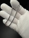 7.25" Silver 3.5ctw Princess Cut VS/VVS Lab Diamond Tennis Bracelet 2.7mm 6.2g