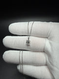16-18" Adj Silver Cable – 1ct Emerald Shape VS/VVS Lab Diamond Solitaire Pendant 1.6g