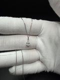 16-18" Adj Silver Cable – 1/2ct Pear Shape VS/VVS Lab Diamond Solitaire Pendant 1.6g
