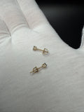 14k Yellow Gold 1/4ctw VS/VVS Lab Diamond Studs Screw Back Posts .6g