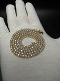 21" Gold over Silver 20ctw VS/VVS Lab Diamond Tennis Chain 3.5mm 22.0g