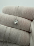 18" 14k White Gold Chain & 1ct E-F VS/VVS Lab Diamond Solitaire Pendant 1.1g